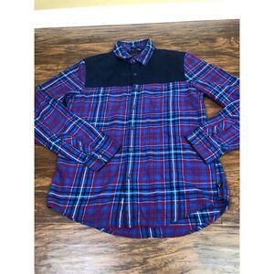 GUESS  Shirt Men's size S  Button Down Collar Navy Stripe Slim Fit